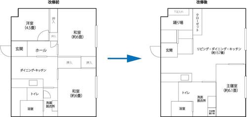 R5車いす使用者向け住宅の間取り図_改修前・後2.jpg