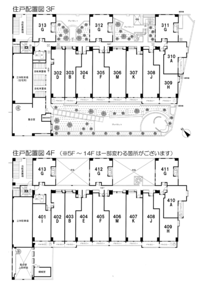 住戸配置図3F4F（ルリエ横浜長者町）.png